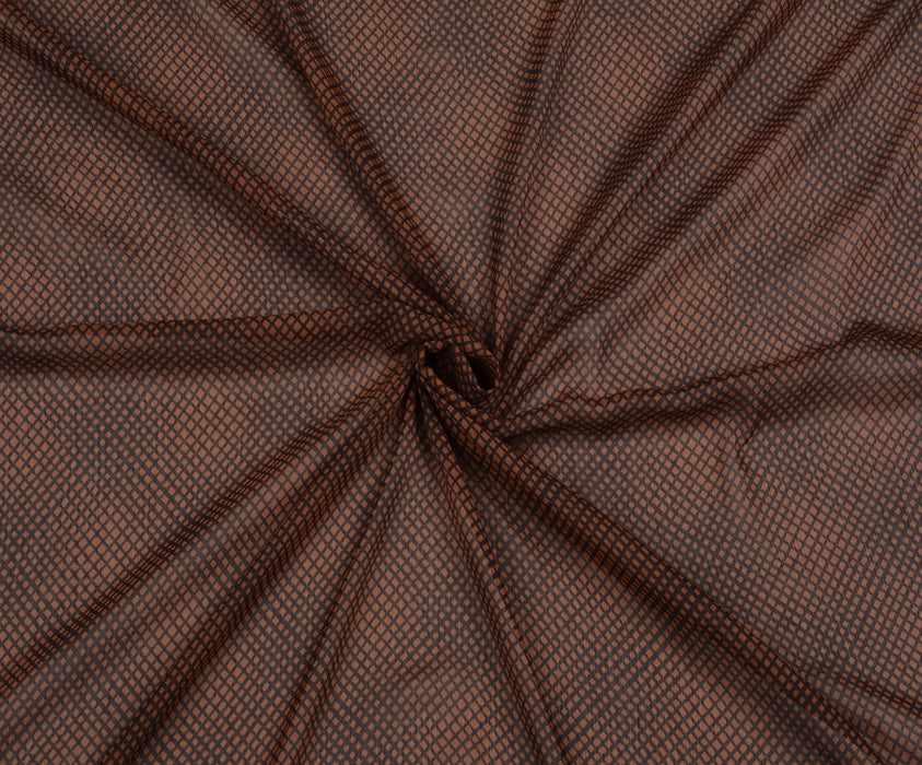 GEOMETRİK DESENLİ ŞİFON KUMAŞ - TARÇIN