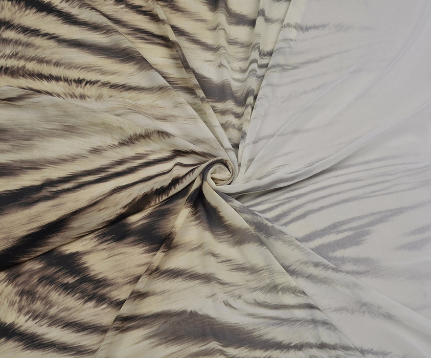 ZEBRA DESENLİ ŞİFON KUMAŞ - KAHVE