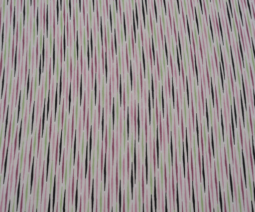 ÇİZGİLİ ŞİFON KUMAŞ - PEMBE