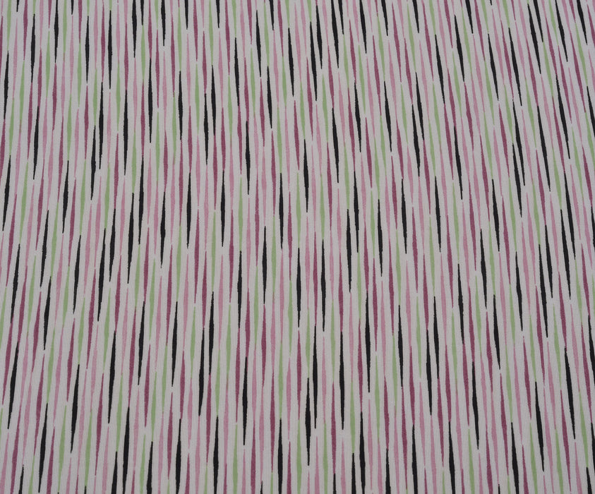 ÇİZGİLİ ŞİFON KUMAŞ - PEMBE