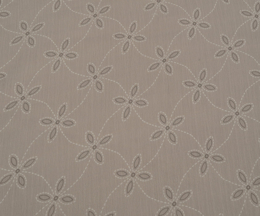ÇİÇEK DESENLİ ŞİFON KUMAŞ - BEJ