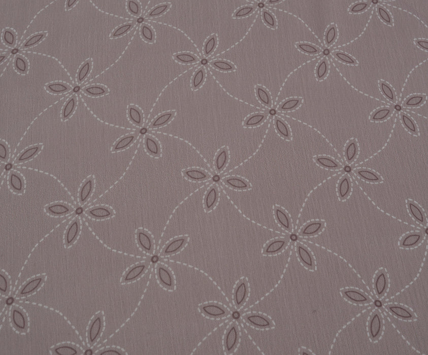 ÇİÇEK DESENLİ ŞİFON KUMAŞ - PUDRA