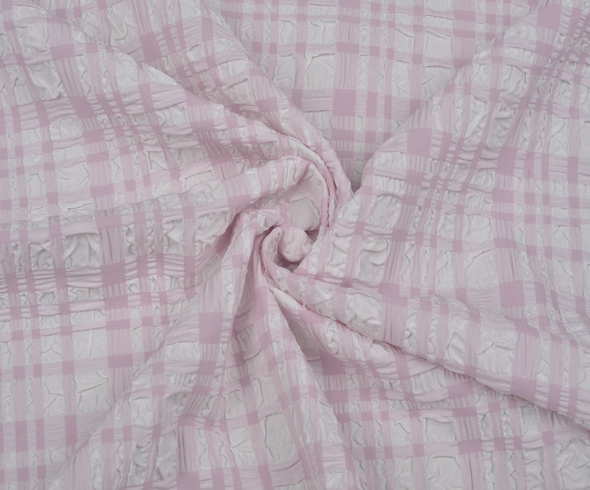 KABARTMA EKOSE DESENLİ KUMAŞ - PEMBE