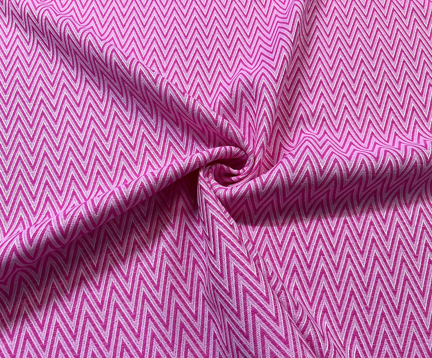 ZİKZAK DESENLİ KUMAŞ - PEMBE