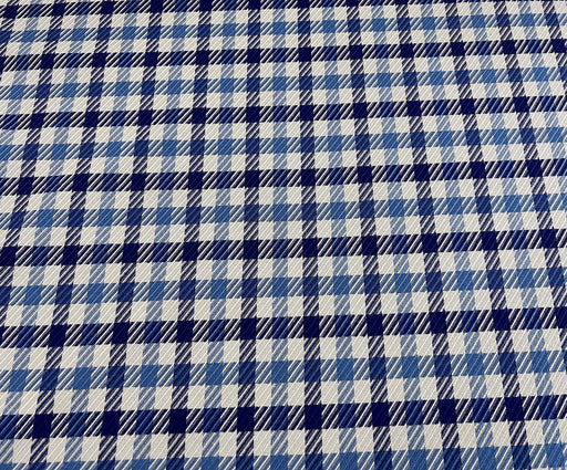 LİKRALI KAZAYAĞI DESENLİ KUMAŞ - MAVİ