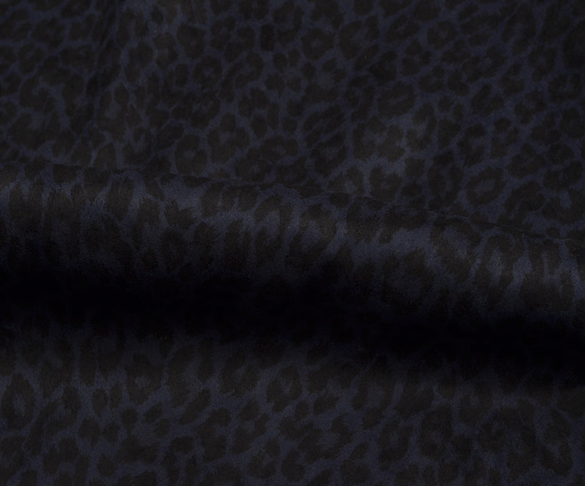 LEOPAR DESENLİ NUBUK KUMAŞ - LACİVERT