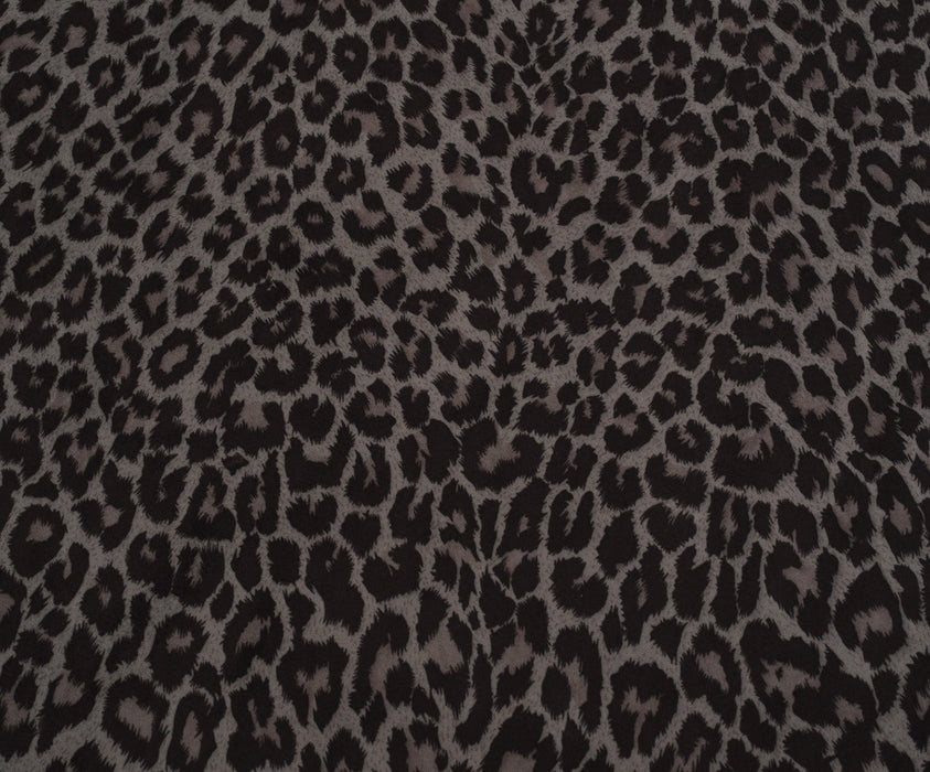 LEOPAR DESENLİ NUBUK KUMAŞ - GRİ