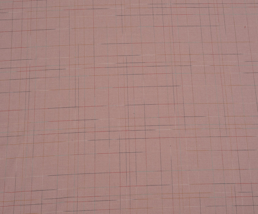 LİKRALI EKOSE DESENLİ KUMAŞ - PEMBE