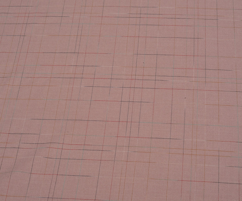 LİKRALI EKOSE DESENLİ KUMAŞ - PEMBE