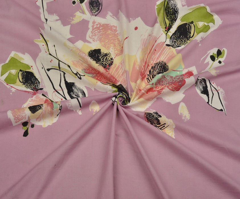 DESENLİ VUAL KUMAŞ - PEMBE