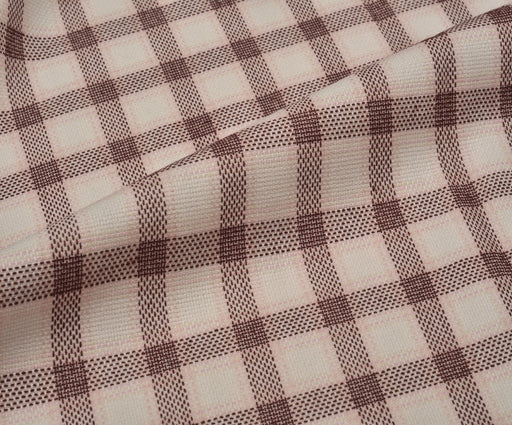 LİKRALI EKOSE DESENLİ KUMAŞ - BORDO