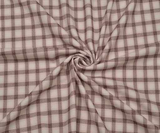 LİKRALI EKOSE DESENLİ KUMAŞ - BORDO