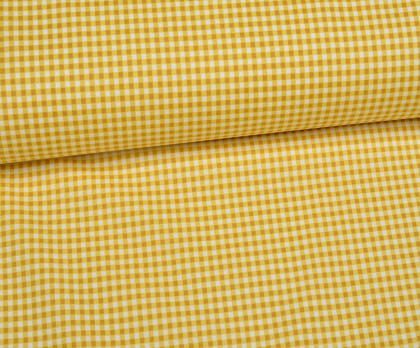 PREMIER SMALL Gingham DUCK LINEN FABRIC - YELLOW