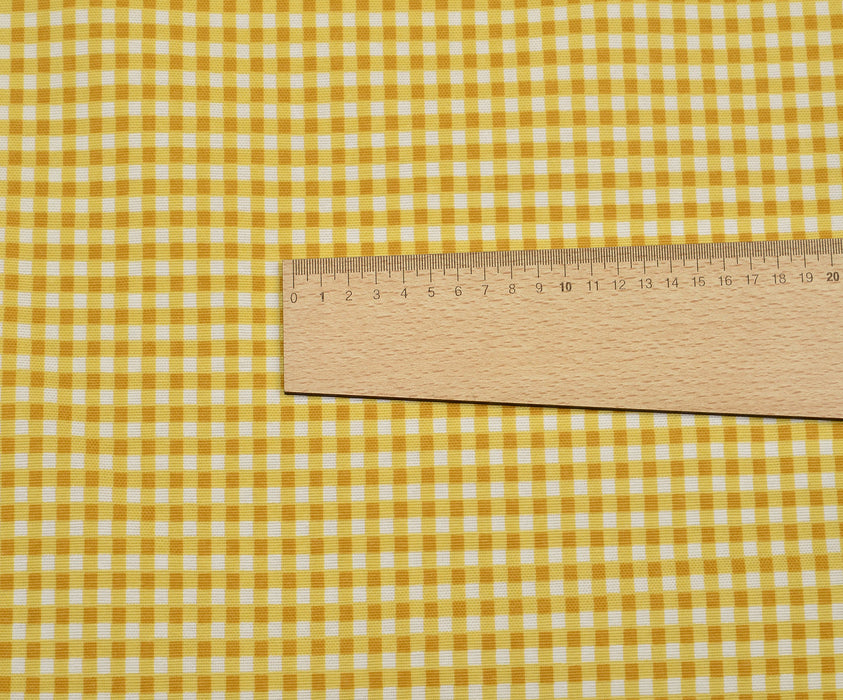 PREMIER SMALL Gingham DUCK LINEN FABRIC - YELLOW