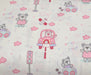 SEVİMLİ AYICIK DESENLİ POPLİN KUMAŞ - PEMBE