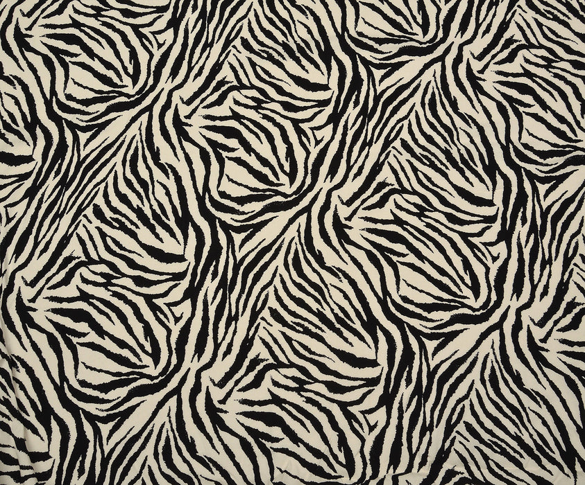ZEBRA DESENLİ VİSKON KUMAŞ - SİYAH