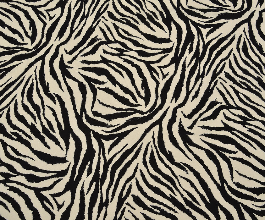 ZEBRA DESENLİ VİSKON KUMAŞ - SİYAH