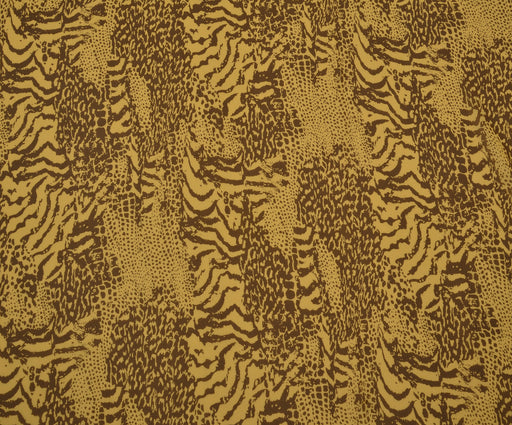 LEOPAR DESENLİ ŞİFON KUMAŞ - SARI