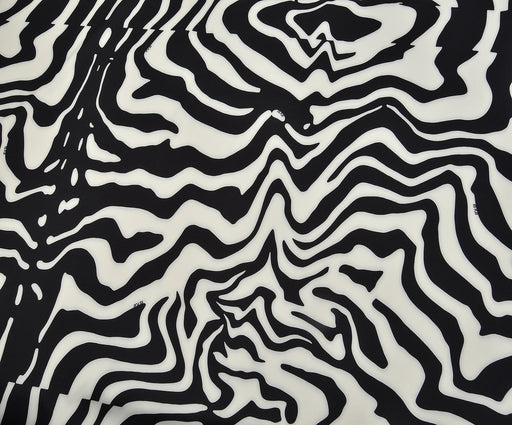 ZEBRA DESENLİ LİKRALI KUMAŞ - SİYAH