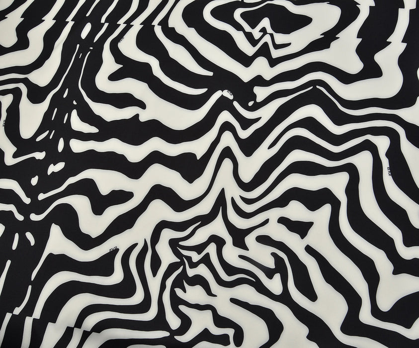 ZEBRA DESENLİ LİKRALI KUMAŞ - SİYAH