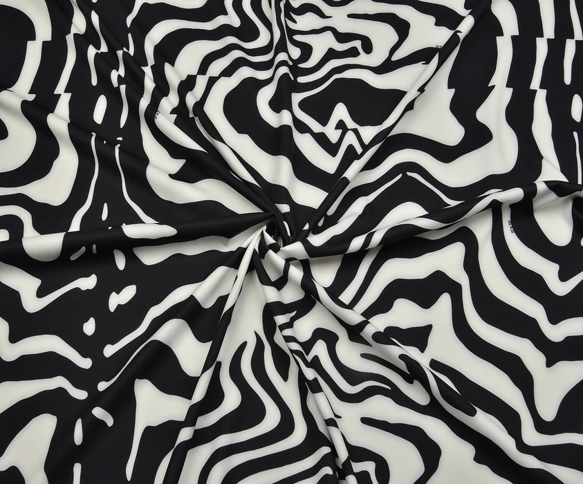 ZEBRA DESENLİ LİKRALI KUMAŞ - SİYAH