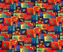 PATCHWORK YAPRAKLAR  DİJİTAL BASKI KUMAŞ - HARMONİ