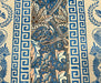 ETNİK KİLİM DESENLİ  DİJİTAL BASKI KUMAŞ - MAVİ