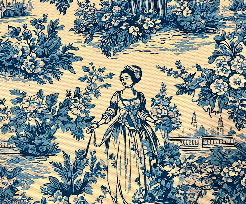 BLUE BLANC DESENLİ  DİJİTAL BASKI KUMAŞ - MAVİ