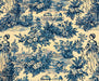 BLUE BLANC DESENLİ  DİJİTAL BASKI KUMAŞ - MAVİ