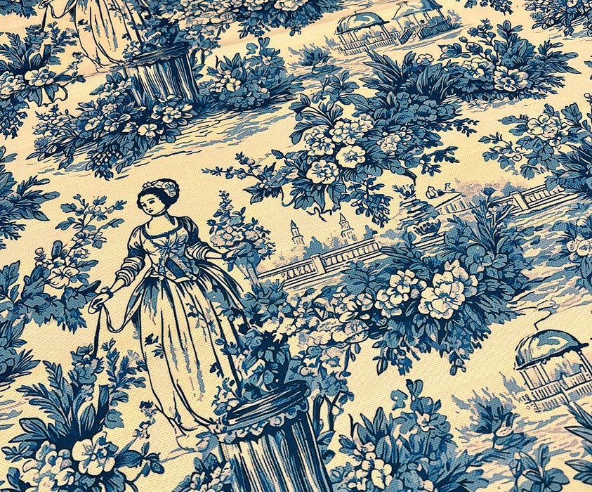 BLUE BLANC DESENLİ  DİJİTAL BASKI KUMAŞ - MAVİ
