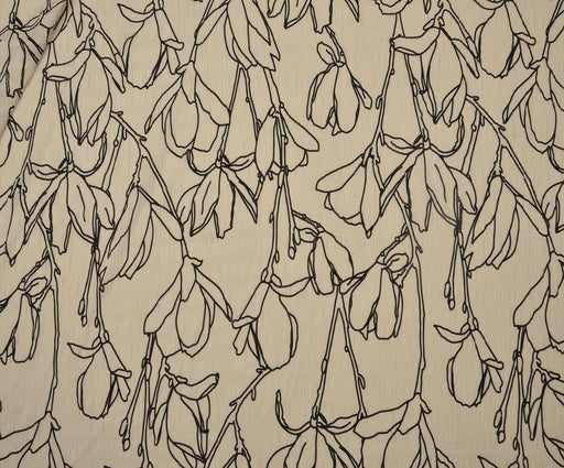 ÇİÇEK DESENLİ ŞİFON KUMAŞ - KREM
