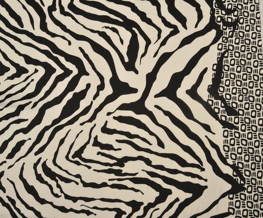 ZEBRA DESENLİ LİKRALI SATEN KUMAŞ - SİYAH