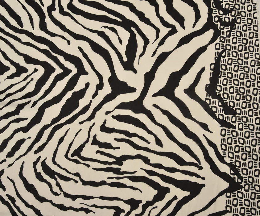 ZEBRA DESENLİ LİKRALI SATEN KUMAŞ - SİYAH