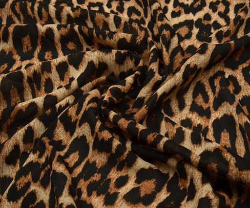 LEOPAR DESENLİ KREP KUMAŞ - KAMEL