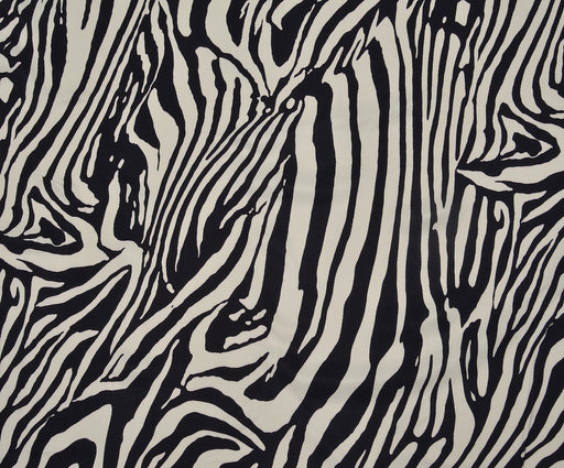ZEBRA DESENLİ SATEN KUMAŞ - SİYAH