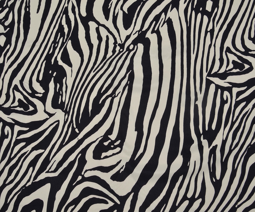 ZEBRA DESENLİ SATEN KUMAŞ - SİYAH