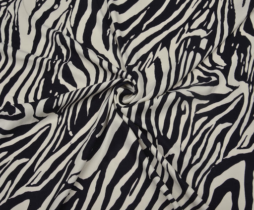ZEBRA DESENLİ SATEN KUMAŞ - SİYAH