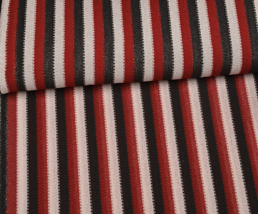 ÇİZGİLİ TRİKO KUMAŞ - BORDO