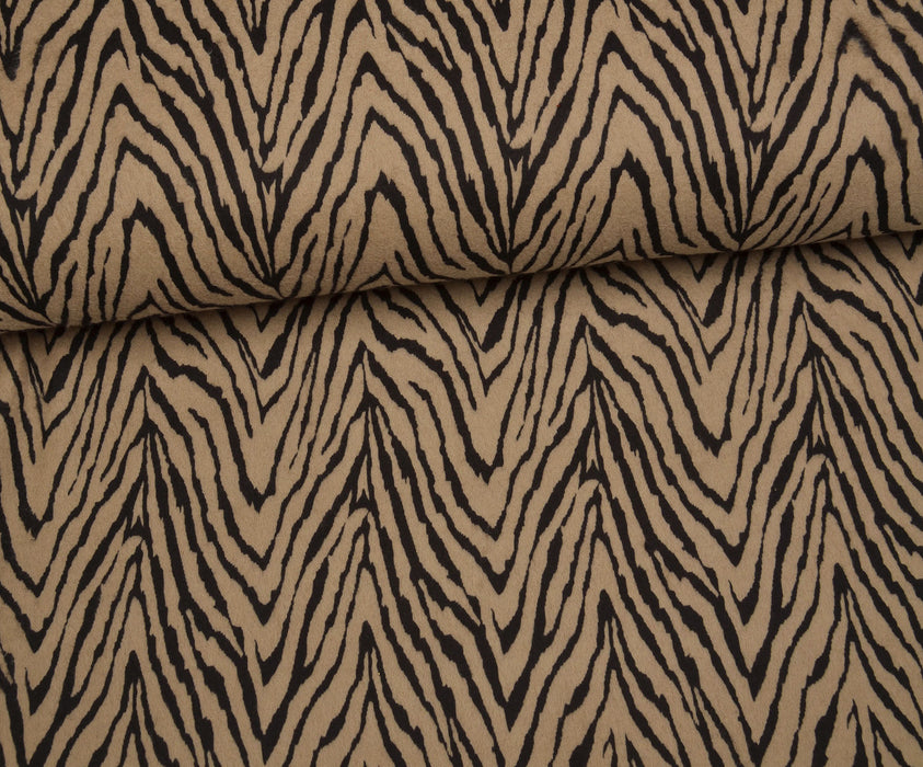 ZEBRA DESENLİ ANGORA KUMAŞ - BEJ