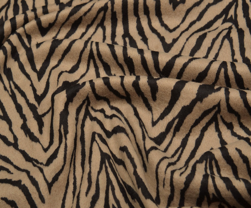 ZEBRA DESENLİ ANGORA KUMAŞ - BEJ