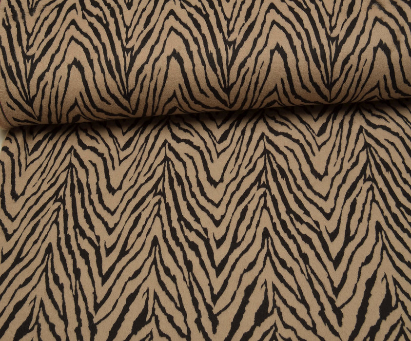 ZEBRA DESENLİ ANGORA KUMAŞ - BEJ