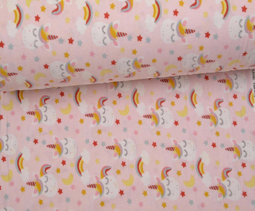 FLANEL UNİCORN PAZEN KUMAŞ - PEMBE