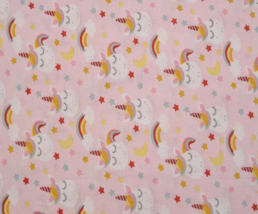 FLANEL UNİCORN PAZEN KUMAŞ - PEMBE