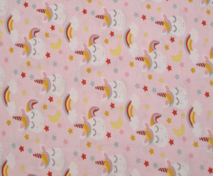 FLANEL UNİCORN PAZEN KUMAŞ - PEMBE