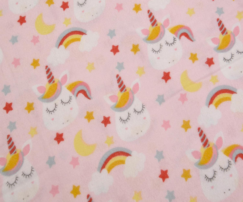 FLANEL UNİCORN PAZEN KUMAŞ - PEMBE