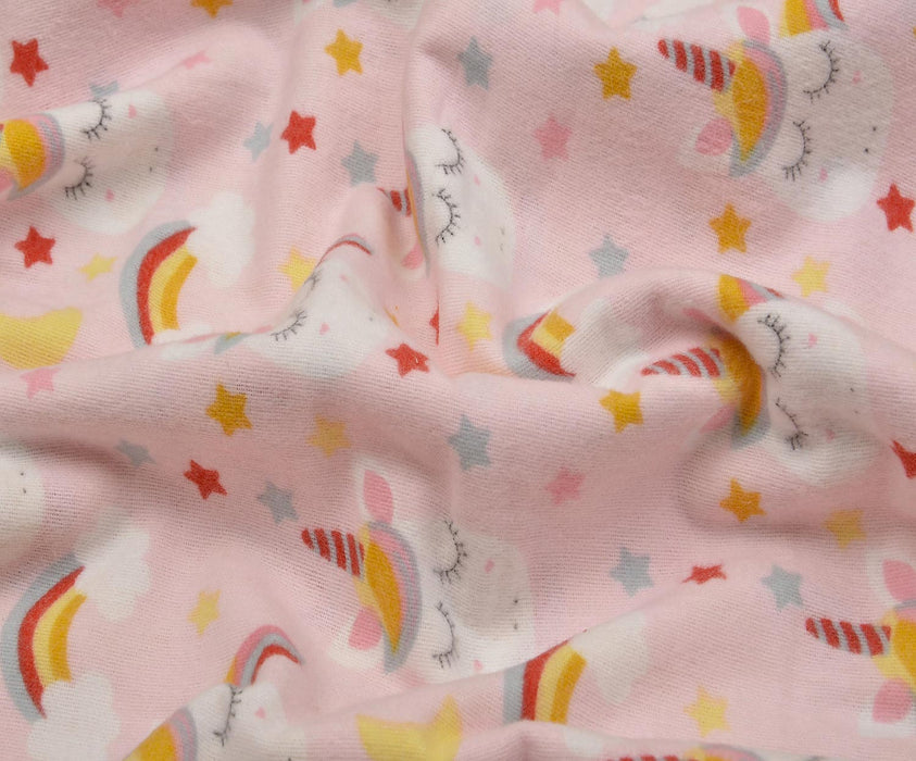 FLANEL UNİCORN PAZEN KUMAŞ - PEMBE