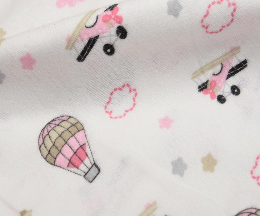 FLANEL UÇAK VE BALONLAR PAZEN KUMAŞ - PEMBE