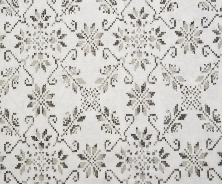 FLANEL ETNİK DESENLİ PAZEN KUMAŞ - GRİ