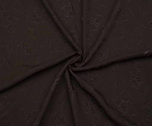 1,9 METRE ÇİÇEK DESEN JAKAR KUMAŞ - KAHVE
