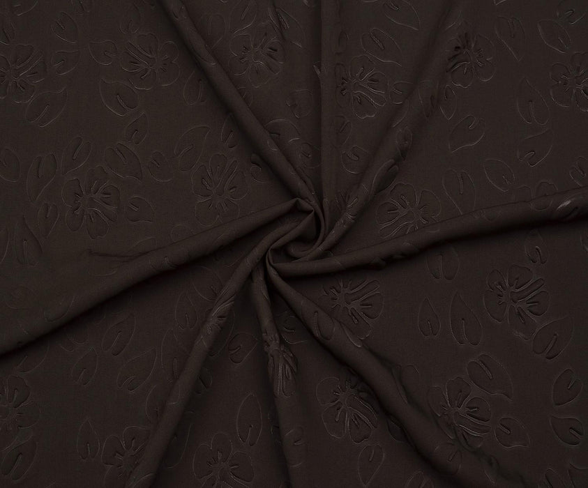 1,9 METRE ÇİÇEK DESEN JAKAR KUMAŞ - KAHVE